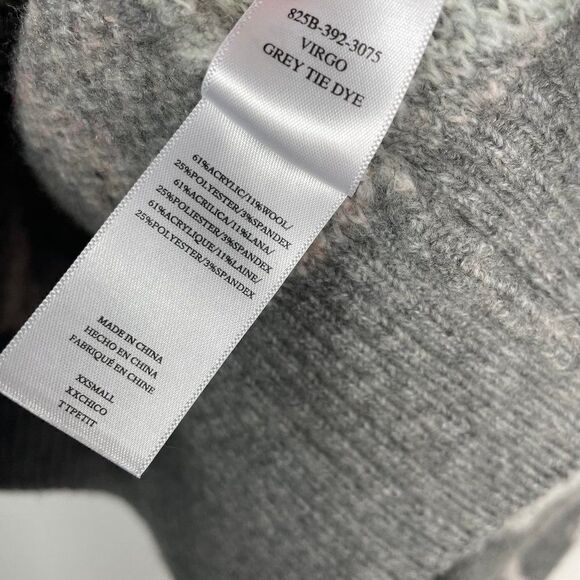 Rails Virgo Gray Tie Dye Knit Sweater Wool Blend Size XXS - Picture 6 of 8